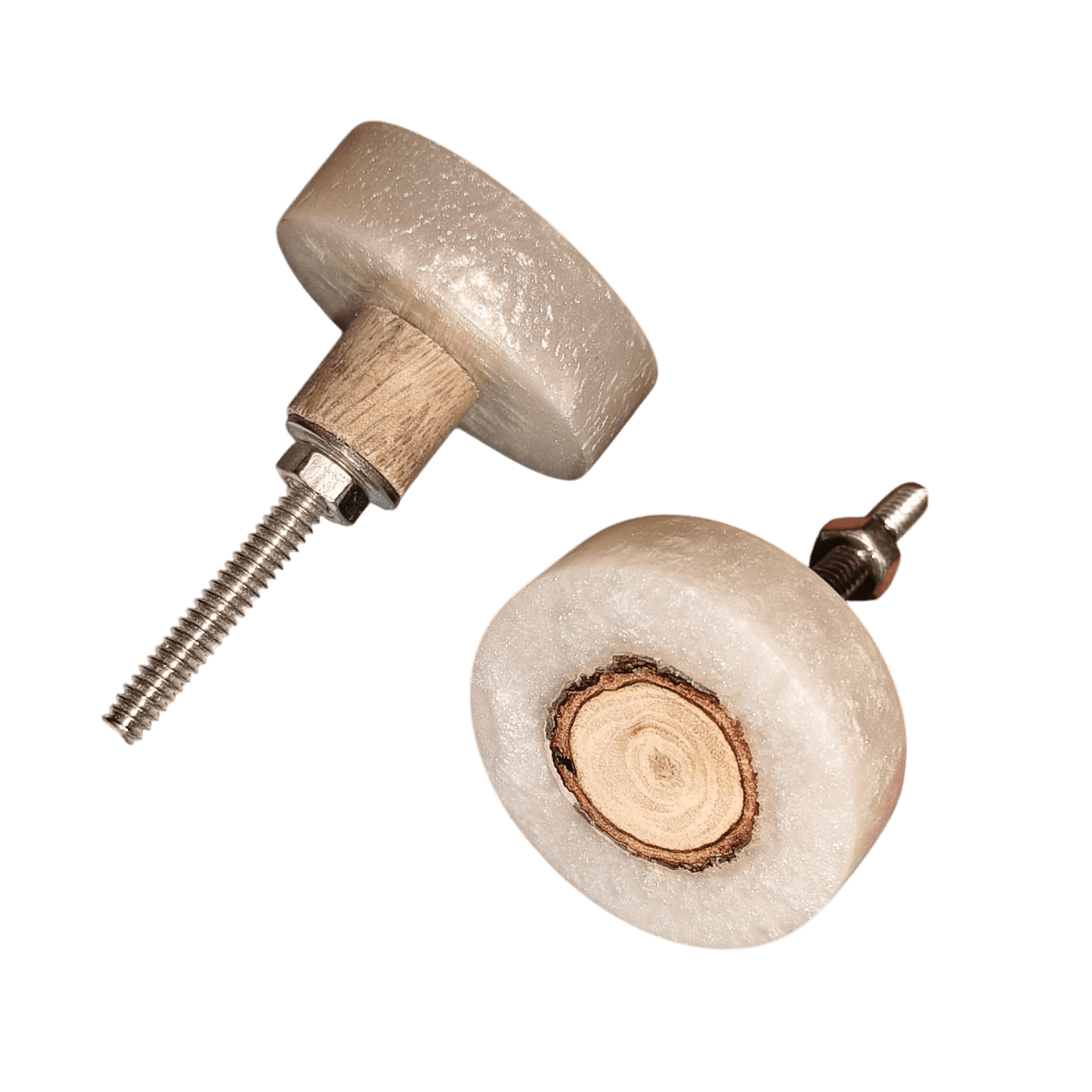 IRON & RESIN WOOD KNOB (POLISH)